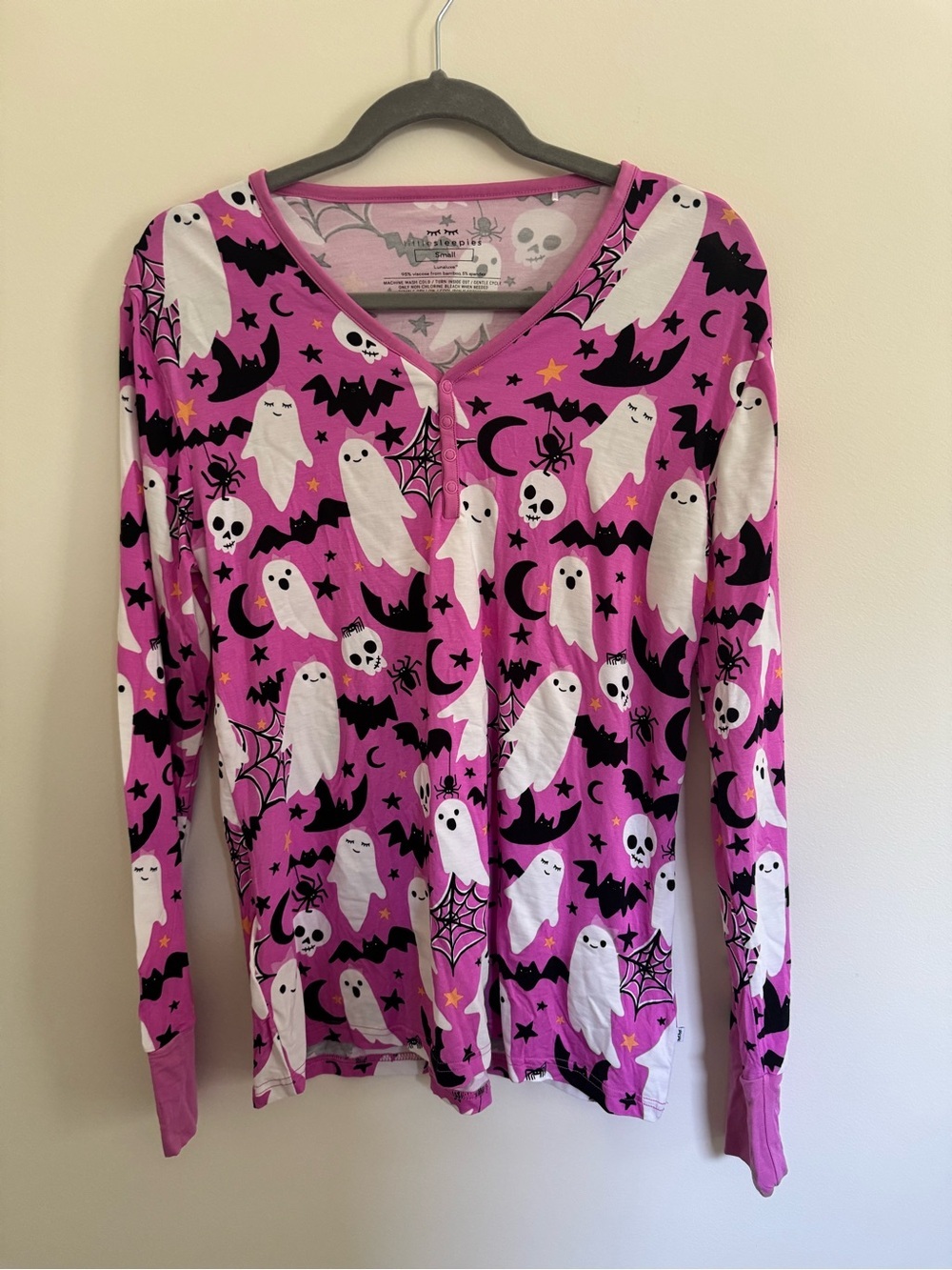 Little Sleepies Women’s Pink Halloween Ghosts Pajama Top